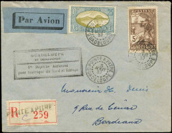 Let GUADELOUPE 106 Et 131 Obl. Càd POINTE A PITRE 3/8/37 S. Env. Par Avion 1ère Dépêche Aérienne Et Rec., TB - Other & Unclassified