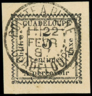 GUADELOUPE Taxe 6 : 5c. Blanc, T VII, Obl., TB, Cote Maury - Other & Unclassified