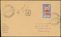 Let INDE 131 : 2fa.9ca. S. 25c. Outremer, FRANCE LIBRE, Obl. PONDICHERY 6/11/41 S. Env. Rec., TTB - Other & Unclassified