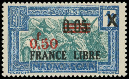 ** MADAGASCAR 241c : 0f50 S. 0,05 S. 1c. Bleu, Cadre Et Centre Bleu Plus Clair, TB - Other & Unclassified