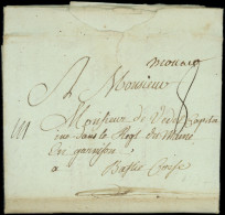 Let MONACO MP Manuscrite "Monaco" Sur LAC Du 25/8/1790 Pour Bastia, TB - Storia Postale