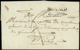 Let MONACO MP MONACO Et 30 MAG, Les 2 En Noir Sur LAC De 1837, TB/TTB - Postmarks