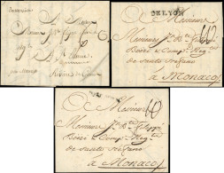 Let MONACO Lot De 3 Lettres Avec MP De France à Destination De Monaco, 1762-64, TB - Marcofilie