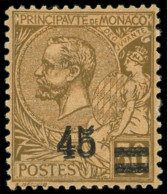 * MONACO 70a : 45 Sur 50c. Lilas-brun Sur Orange, DOUBLE Surch., TB. C - Unused Stamps