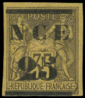 * NOUVELLE CALEDONIE 4 : 25 Sur 35c. Violet-noir Sur Jaune, TB - Unused Stamps