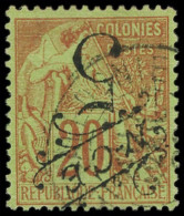 NOUVELLE CALEDONIE 36a : 5 Sur 20c. Brique Sur Vert, Obl., TTB - Used Stamps