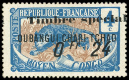 * OUBANGUI 3 : 4c. Bleu Et Bistre, Surch. Fiscale 0fr24, TB - Altri & Non Classificati