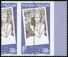 ** POLYNESIE FRANCAISE 896 : Jeune Fille De Bora-Bora, PAIRE PIQUAGE à Cheval Et SANS Le Rouge, RR, TB - Unused Stamps