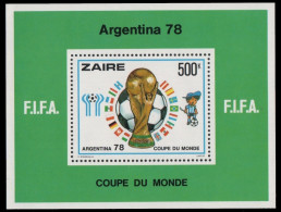 Kongo-Zaire 1978 - Mi-Nr. Block 18 ** - MNH - Fußball / Soccer - Unused Stamps