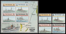 Neuseeland 1985 - Mi-Nr. 945-948 & Block 7 ** - MNH - Schiffe / Ships - Ongebruikt