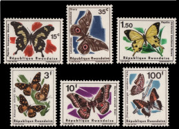 Ruanda 1966 - Mi-Nr. 147-152 ** - MNH - Schmetterlinge / Butterflies - Ongebruikt