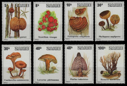 Kongo-Zaire 1979 - Mi-Nr. 597-604 A ** - MNH - Pilze / Mushrooms - Unused Stamps