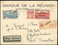 Let REUNION PA 1 : Roland Garros + N°104 Obl. St DENIS 22/1/37 Et Première Liaison Aéropostale S. Env. Rec., Arr. TAMATA - Autres & Non Classés