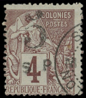 SAINT PIERRE ET MIQUELON 4 : 5 Sur 4c. Lilas-brun Sur Gris, Obl., TB - Used Stamps