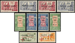 * SAINT PIERRE ET MIQUELON 281/84, 286/87, 289/90 Et 310/11 : Surch. FRANCE LIBRE F.N.F.L, TB - Unused Stamps