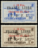 ** SAINT PIERRE ET MIQUELON 311A/B : Oeuvres De Mer, FRANCE LIBRE F.N.F.L, TB. S - Unused Stamps