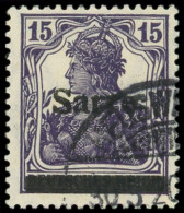 SARRE 7a : 15p. Bleu-violet Vif, Obl., TB - Oblitérés