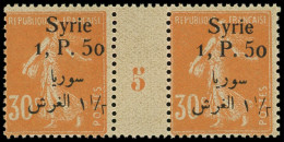 ** SYRIE 133 : 1p50 Sur 30c. Orange, PAIRE Mill.5, TB - Other & Unclassified