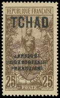 * TCHAD 26a : 25c. Brun Et Brun-violet, DOUBLE Surcharge, TB - Other & Unclassified