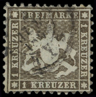 ALLEMAGNE (ANCIENS ETATS) WURTEMBERG 21 : 1k. Brun, Obl., TB. S - Altri & Non Classificati