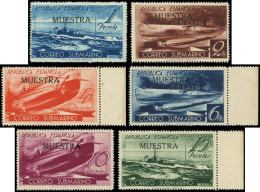 ** ESPAGNE 624/29 : Service Postal Par Sous-marin, Surchargé MUESTRA, N°624(*), Qqs Rouss., Sinon TB - Nuevos