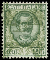 * ITALIE 180a : 25c. Vert Et Olive, DOUBLE Impression, TB - Neufs