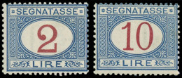 ** ITALIE Taxe 15 Et 19 : 2l. Et 10l. Bleu Et Carmin, TB - Portomarken