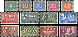 ** SUISSE 405/17 : La Série Pax, TB - Unused Stamps
