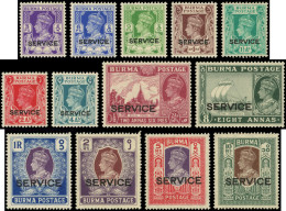 ** BIRMANIE Service 15/26 : Série De 1939-40, TB - Birmania (...-1947)