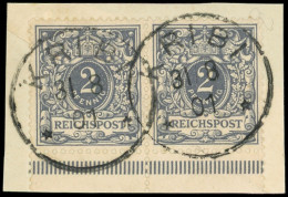 CAMEROUN ALLEMAND Allemagne N°44 2pf. Gris, PAIRE Bdf Obl. KRIBI 31/8/01 S. Fragt, TB - Kameroen