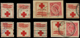 JAMAIQUE Vignette Croix Rouge De 1915, 8 Ex. Différents Dont 3 Sur Fragt, TB - Giamaica (...-1961)