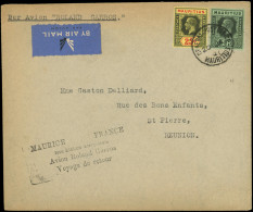 Let ILE MAURICE 175 Et 177 Obl. 20/1/37 S. Env. Par Avion, Griffe "MAURICE FRANCE 1ère Liaison Aéropostale/Avion Roland  - Mauritius (...-1967)