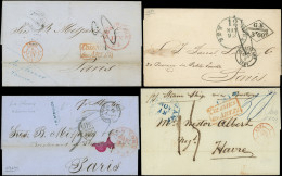 Let Etats-Unis, 4 Lettres En Provenance Des Etats-Unis Avec Marques Comptables Différentes 1844-72, TB - Other & Unclassified