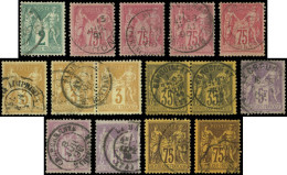 Type Sage, 11 Unités Et 2 Paires, Tous Obl., Dont Qualité TTB - Collections (en Albums)