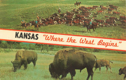ETATS-UNIS - Kansas - Where The West Begins - Colorisé - Carte Postale - Andere & Zonder Classificatie
