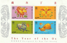 Hong Kong  .  1997  .  "Chinese New Year 1997 - Year Of The Ox" - Blocks & Sheetlets