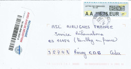 Vignette De Distributeur LISA - Lettre Recommandée - 2000 « Avions En Papier »