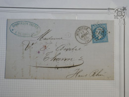 DF14  FRANCE LETTRE CURIOSITé   1868 MULHLOUSE A THANN   + N°22 + DOUBLE  AFF.  INTERESSANT+ ++++ - 1849-1876: Periodo Clásico