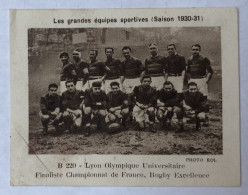 Rare Image Ancienne Vache Qui Rit - équipe De RUGBY Lyon Olympique Universitaire 1930-1931 - Rugby