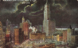 PEINTURES - TABLEAUX - New York - Woolworth Building And City Hall Park At Night - Carte Postale Ancienne - Paintings