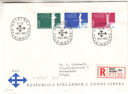Finlande - Lettre Recom FDC De 1967 - Oblit Helsinki - Valeur 3,50 Euros - Covers & Documents