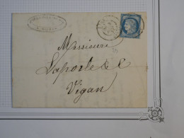 DF14  FRANCE BELLE LETTRE  1876  LAROCHELLE A VIGAN  +CERES  N°60 +DOUBLE CACHET  +  AFF.  INTERESSANT+ ++++ - 1849-1876: Klassieke Periode