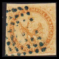 1859-1865. COLONIES DE L'EMPIRE FRANCAIS. 10 C POSTES. Eagle. Interesting Blue Cancel. - JF537320 - Other & Unclassified