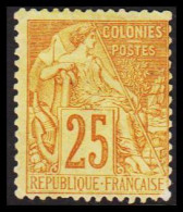 1881-1886. COLONIES FRANCAIS. 25 C COLONIES POSTES. No Gum. - JF537341 - Autres & Non Classés