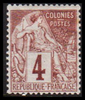 1881-1886. COLONIES FRANCAIS. 4 C COLONIES POSTES. Hinged. - JF537353 - Autres & Non Classés