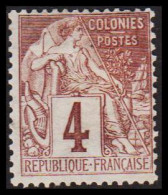 1881-1886. COLONIES FRANCAIS. 4 C COLONIES POSTES. Hinged. - JF537356 - Altri & Non Classificati