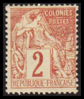 1881-1886. COLONIES FRANCAIS. 2 C COLONIES POSTES. Hinged. - JF537359 - Otros & Sin Clasificación