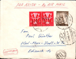 EGYPTE AFFRANCHISSEMENT COMPOSE SUR LETTRE POUR L'ALLEMAGNE 1961 - Storia Postale