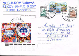 Russia Cover Sent To Lietuva 1-10-2002 With More Topic Stamps - Cartas & Documentos