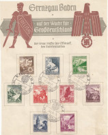 DR 675-683, Auf Sonderblatt: Grenzgau Baden Auf Der Wacht Für Großdeutschland, Sonderst:Villach 2 Tag 17.2.39 - SELTEN ! - Storia Postale